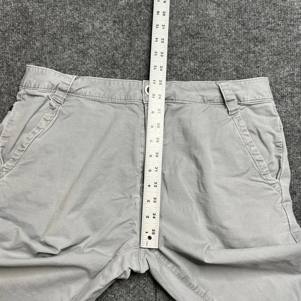 Horny Toad Casual Shorts Men's 34 Gray Ripstop Organic Cotton Stretch Blend‎